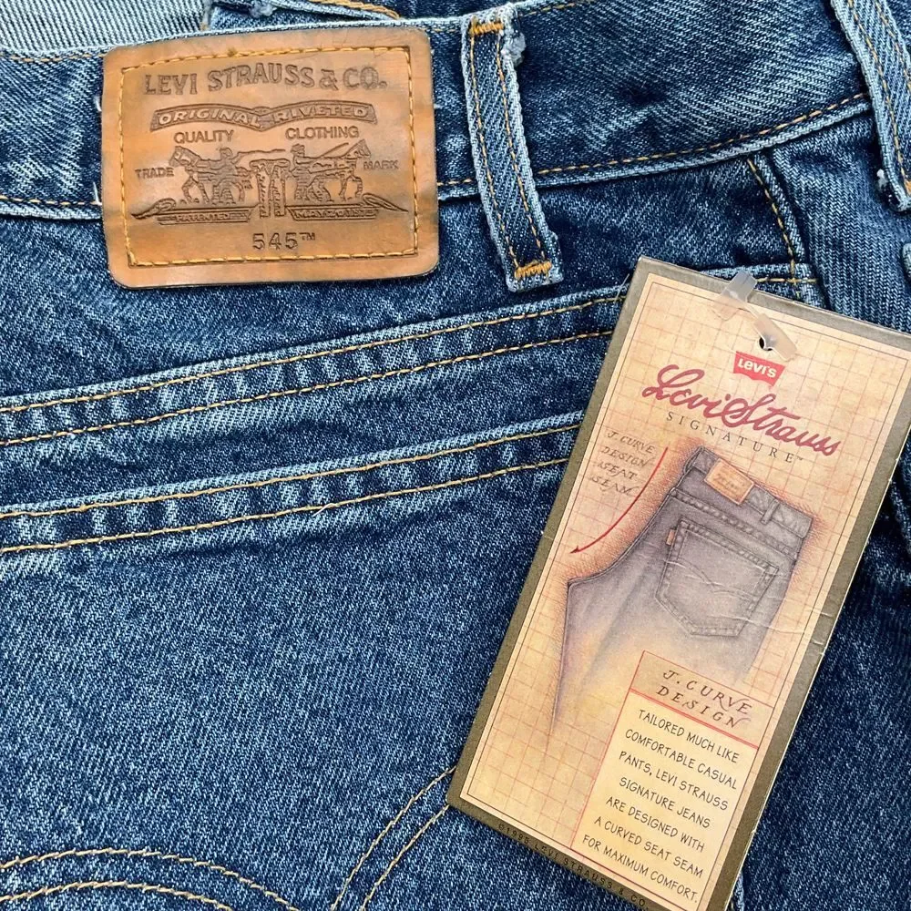 Levis 545 Jeans Men ACTUAL W38 L31 Blue Loose Fit Classic Denim Bat Wing NWT VTG